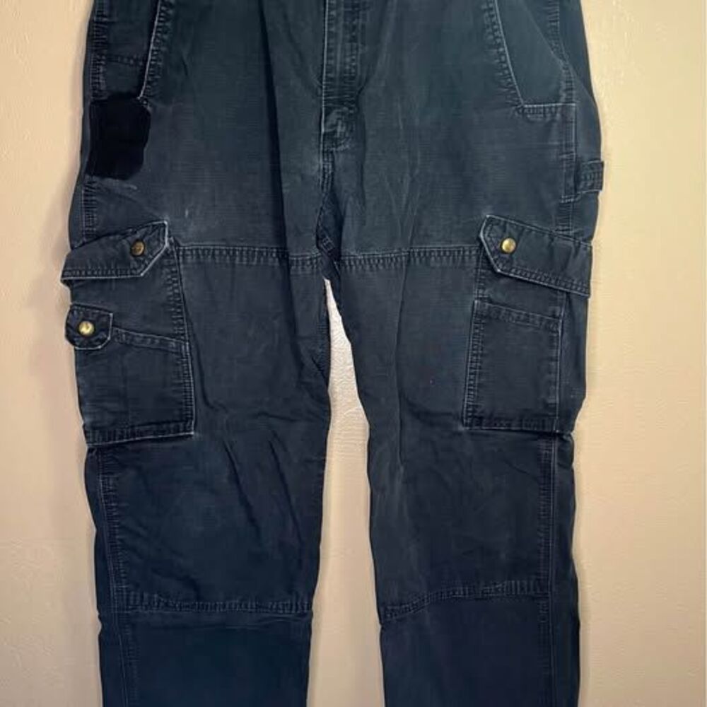 Carhartt Cargo Pants Men's 38x30 Black Relaxed Fit Double Knee B342 BLK Vintage
